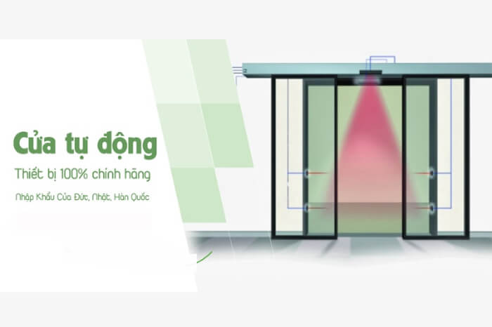 Cửa kính tự động có độ khít cao, ngăn gió và thời tiết tốt