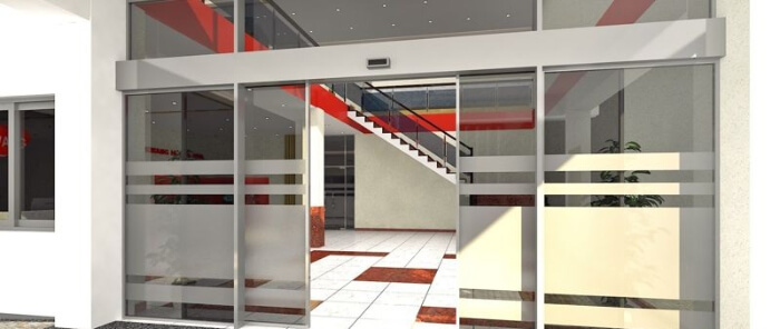 Cửa kính tự động được tích hợp thêm các động cơ và thiết bị thông minh